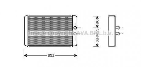 Радиатор отопителя салона Citroen Jumper Fiat Ducato Peugeot Boxer 2,0d 2,2d 2,8d 02> AVA COOLING FTA6265 (фото 1)