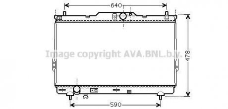 Радиатор охлаждения двигателя Hyundai Santa Fe (01-06) 2,0d MT AVA COOLING HY2113 (фото 1)