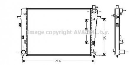 Радіатор охолодження двигуна Hyundai Tucson (05-10) 2,0d MT AVA COOLING HY2328 (фото 1)