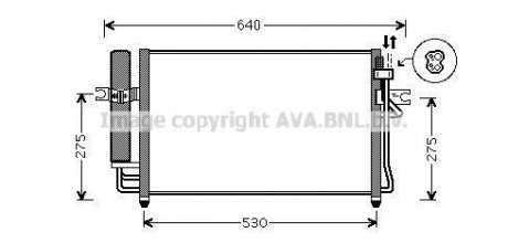 Конденсор Hyundai Getz 08/02 (вир-во) AVA COOLING HY5087D (фото 1)