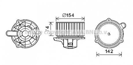 Вентилятор отопителя салона Hyundai Santa Fe II (06-), iX55 (09-), Veracruz (0 AVA COOLING HY8348