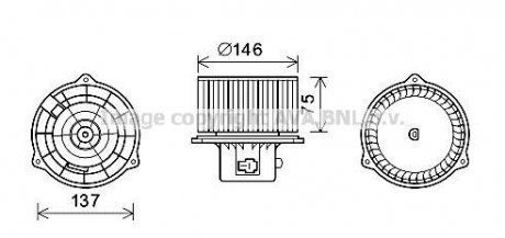 Вентилятор обігрівача салону Hyundai Matrix (01-) AVA COOLING HY8403 (фото 1)