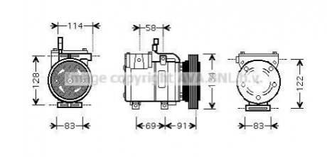 Компрессор кондиционера HYUNDAI GETZ (2002) 1.6 (AVA) AVA COOLING HYAK199