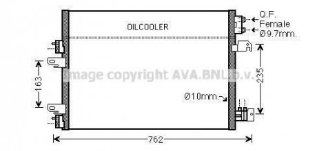 Конденсатор кондиционера JEEP COMPASS/ DODGE CALIBER (06-) AVA COOLING JE5060D (фото 1)