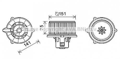 Вентилятор обігрівача салону Kia Cerato 1.6i 2.0i (04-) AVA AVA COOLING KA8247