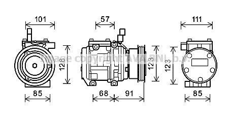 Компресор кондиціонера TUCSON/SPORTAGE III 2.0i (вир-во) AVA COOLING KAAK145 (фото 1)