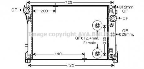 Радиатор охлаждения двигателя MB C204 E212 AC+/- AVA COOLING MS2491 (фото 1)