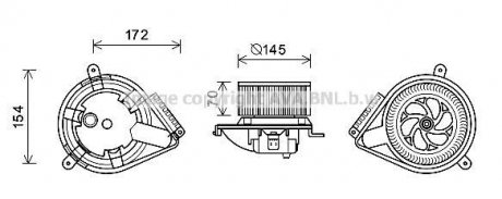 Вентилятор обігрівача салону MB Vito V638 AC- AVA AVA COOLING MS8626