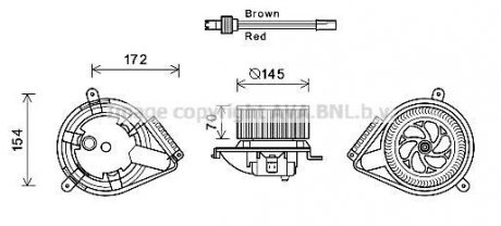 Вентилятор отопителя салона MB Vito V638 AC+ AVA AVA COOLING MS8627