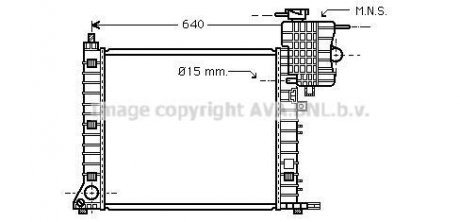 Радиатор охлаждения двигателя MB Vito V638 2,3d 2,2d MT AVA COOLING MSA2264 (фото 1)