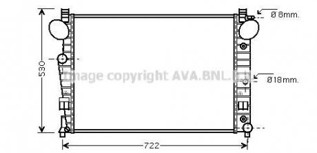 Радіатор охолодження MERCEDES S-CLASS W220 (98-) (вир-во) AVA COOLING MSA2308 (фото 1)