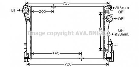 Радиатор охлаждения двигателя MB C204 1,6i 1,8i 2,2CDI, E212 2,0i 08> AVA COOLING MSA2575 (фото 1)