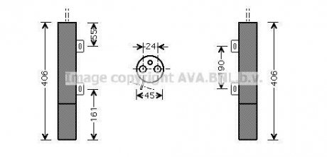 Осушувач кондиціонера MB ML164 (06-) 280-450d, GL164 (06-) 320-450d AVA COOLING MSD090 (фото 1)