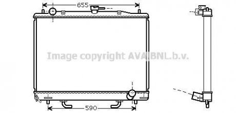 Радіатор охолодження двигуна Mitsubishi Pajero 3,2d 00> 07> AT AVA AVA COOLING MT2163