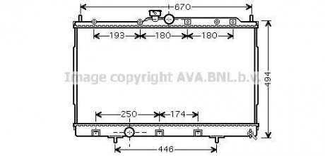 Радиатор охлаждения MITSUBISHI OUTLANDER (CU2, 5W) (03-) (аналог MTА2183) (AVA) AVA COOLING MT2183