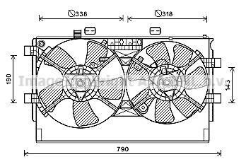 Вентилятор охолодження радіатора AVA COOLING MT7530