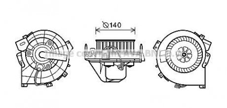 Вентилятор отопителя салона Opel Corsa C Combo AC- AVA COOLING OL8609