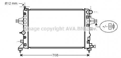 Радиатор охлаждения двигателя Opel Astra H (04-) 1,2i 1,4i 1,8i MT AVA AVA COOLING OLA2362