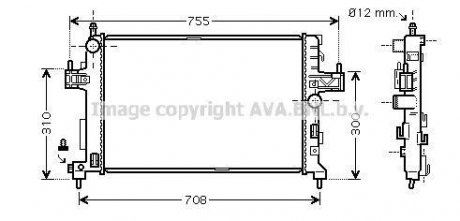 Радиатор охлаждения двигателя CORSAC 13/7CDTi MT/AT 03- AVA COOLING OLA2380 (фото 1)