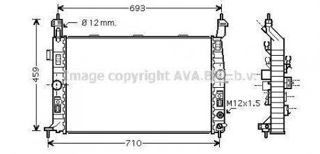 Радиатор охлаждения двигателя OPEL Meriva 03- (Ava) AVA COOLING OLA2431