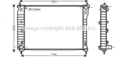 Радиатор охлаждения двигателя Chevrolet Captiva Opel Antara (07-) 2,4i 3,2i MT (AVA COOLING OLA2435 (фото 1)