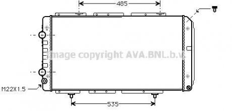 Радиатор охлаждения двигателя PSA Jumper Boxer, Fiat Ducato 2,0-2,8TD 02> MT-AT AC+/- AVA COOLING PE2150 (фото 1)