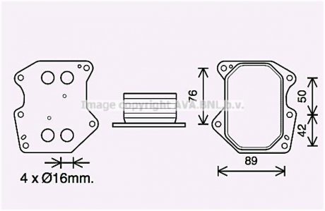 Радиатор масляный PSA Jumper Boxer Ducato 2,2HDI 06> AVA COOLING PE3400 (фото 1)