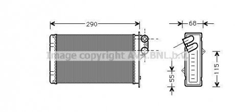 Радіатор обігрівача P405/P406 ALL MT/AT 87-99 AVA COOLING PE6100 (фото 1)