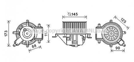 Вентилятор отопителя салона Peugeot 3008 5008 Citroen DS5 AVA AVA COOLING PE8390