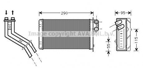 Радіатор обігрівача RENAULT SCENIC I (96-) (вир-во) AVA COOLING RT6227 (фото 1)