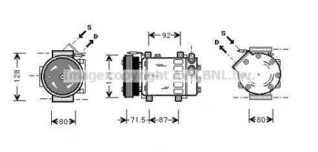 Компресор кондиціонера DACIA LOGAN (2005)/ RENAULT MEGANE (1996) (вир-во AVA) AVA COOLING RTAK281