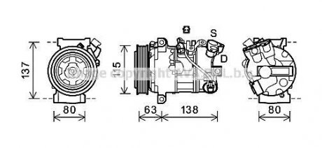 Компрессор кондиционера RENAULT MEGANE/ SCENIC (2009) (AVA) AVA COOLING RTAK491