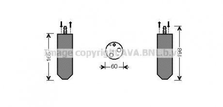 Осушитель кондиционера Renault Duster 1,6i 10> AT, Logan 1,5d 1,6i 07> AVA COOLING RTD364 (фото 1)