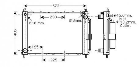 Радиатор охлаждения двигателя Renault Clio III (06-) Modus (05-) 1,2i 1,5d MT/AT AVA COOLING RTM405 (фото 1)