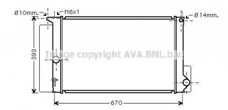 Радіатор охолодження двигуна Toyota Corolla Auris 07> MT AC+/-, Auris 12>, Avensis 08> 1.6i-1.8i-2.0i M/A AC+/- AVA AVA COOLING TOA2397