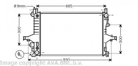 Радіатор охолодження двигуна Volvo S60 S80 V70 00> AVA COOLING VO2115 (фото 1)