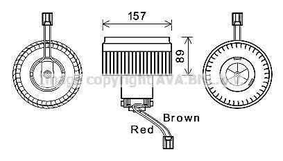 Вентилятор обігрівача салону Volvo XC90 (02-), S60 (00-), S80 (98-) AVA COOLING VO8177 (фото 1)