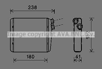 Радіатор обігрівача салону Volvo S60 (10-), S80 (06-), XC60 (08-),XC70 (07-)/Range Rover Evoque (11-) AVA COOLING VOA6163 (фото 1)