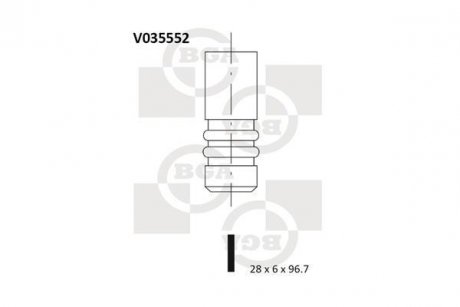 Клапан випуск. ESCORT/MONDEO/FIESTA 1.8/2.0i 92-00 BGA V035552