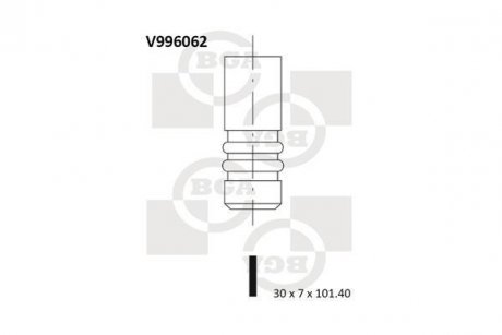 Клапан випуск. FABIA/FELICIA/OCTAVIA 1.3/1.4i 94-03 BGA V996062 (фото 1)