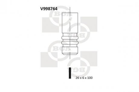 Клапан впуск. BMW 3(E46/E90)/5(E39/E60)/X3(E83) (M57/M47…) (26x6x100) BGA V998764 (фото 1)