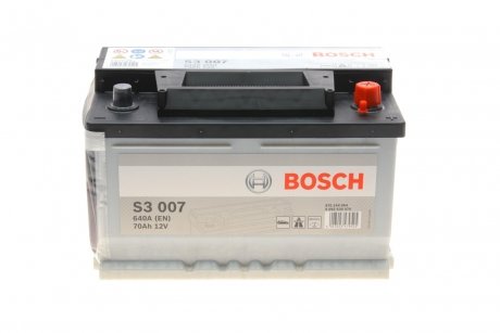 Акумулятор 70Ah-12v (S3007) (278x175x175),R,EN640 BOSCH 0 092 S30 070