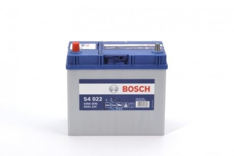 Акумулятор 45Ah-12v (S4022) (238x129x227),L,EN330 (Азія) тонк.клеми BOSCH 0 092 S40 220