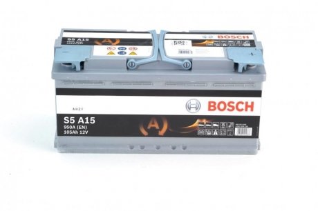 Акумуляторна батарея 105Ah/950A (394x175x190/+R/B13) (Start-Stop AGM) BOSCH 0 092 S5A 150