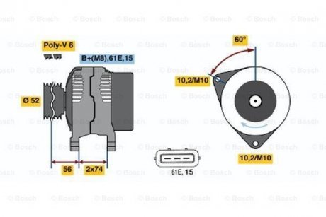 Генератор BOSCH 0123315022