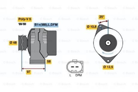 Генератор BOSCH 0124225011 (фото 1)