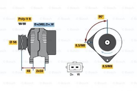 Генератор BOSCH 0986040870