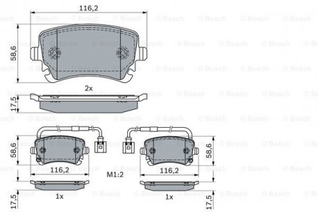 Гальмівні колодки дискові BOSCH 0986424057