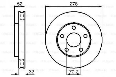 Диск гальмiвний переднiй BOSCH 0986478486