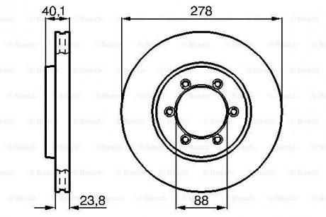 Диск гальмiвний переднiй BOSCH 0986478967